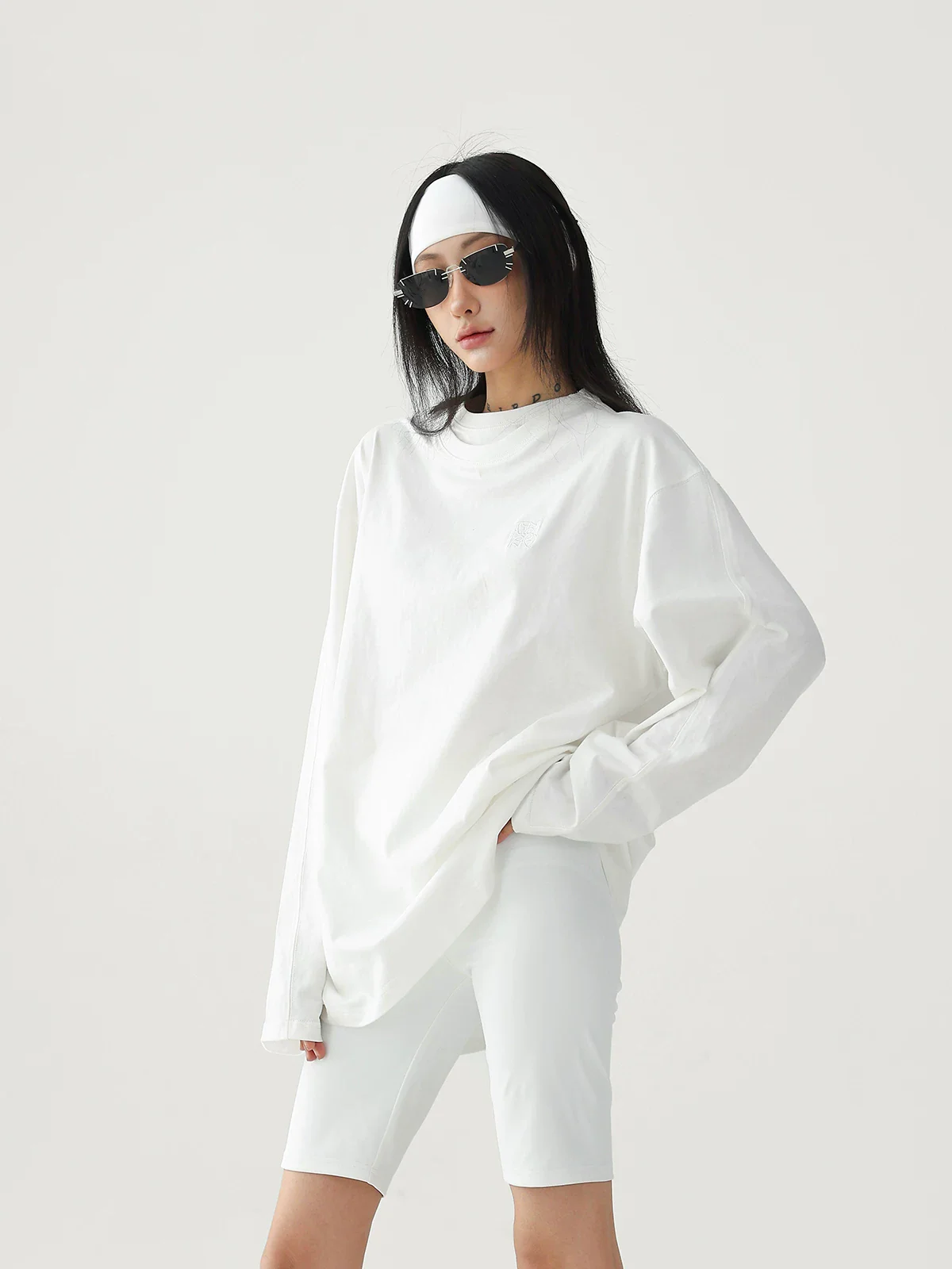 Cotton Loose Fit Long Sleeve T-Shirt - Image 3