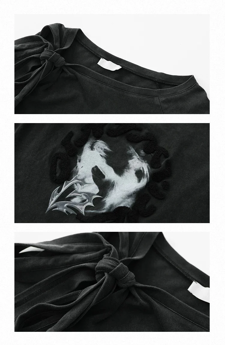 Cotton Off-Shoulder Long Sleeve Graphic Pullover - Image 11