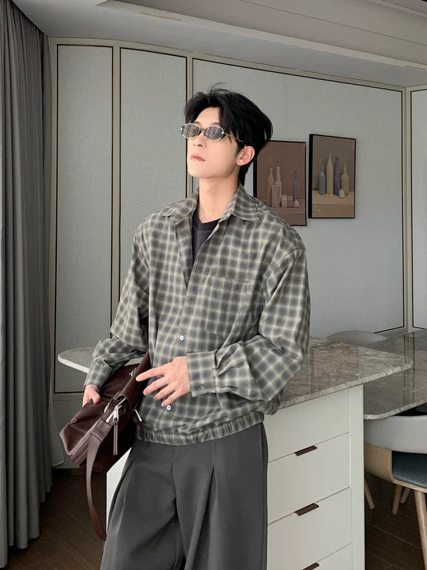 Cotton Plaid Long Sleeve Casual Shirt - Image 4