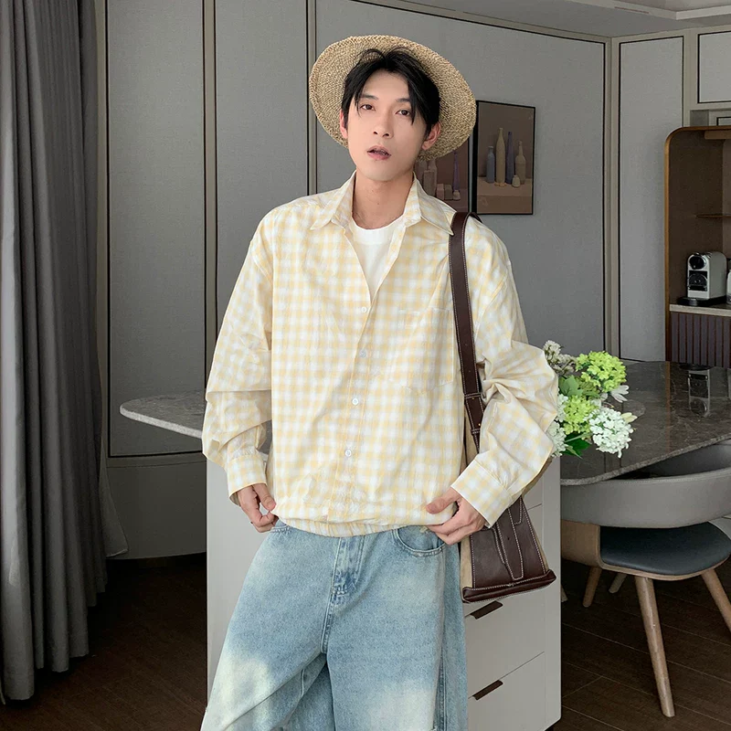 Cotton Plaid Long Sleeve Casual Shirt - Image 5