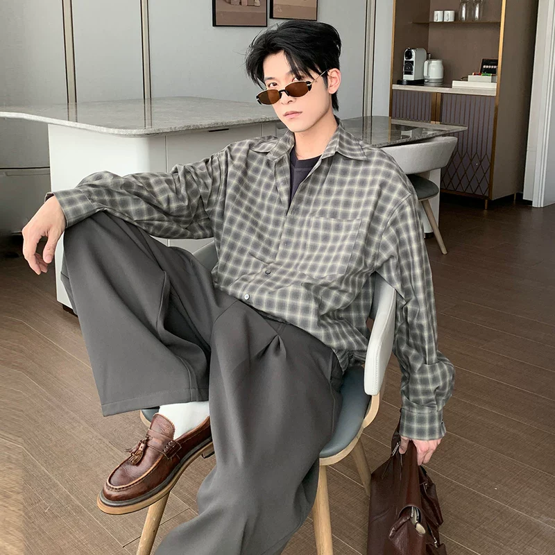 Cotton Plaid Long Sleeve Casual Shirt - Image 6