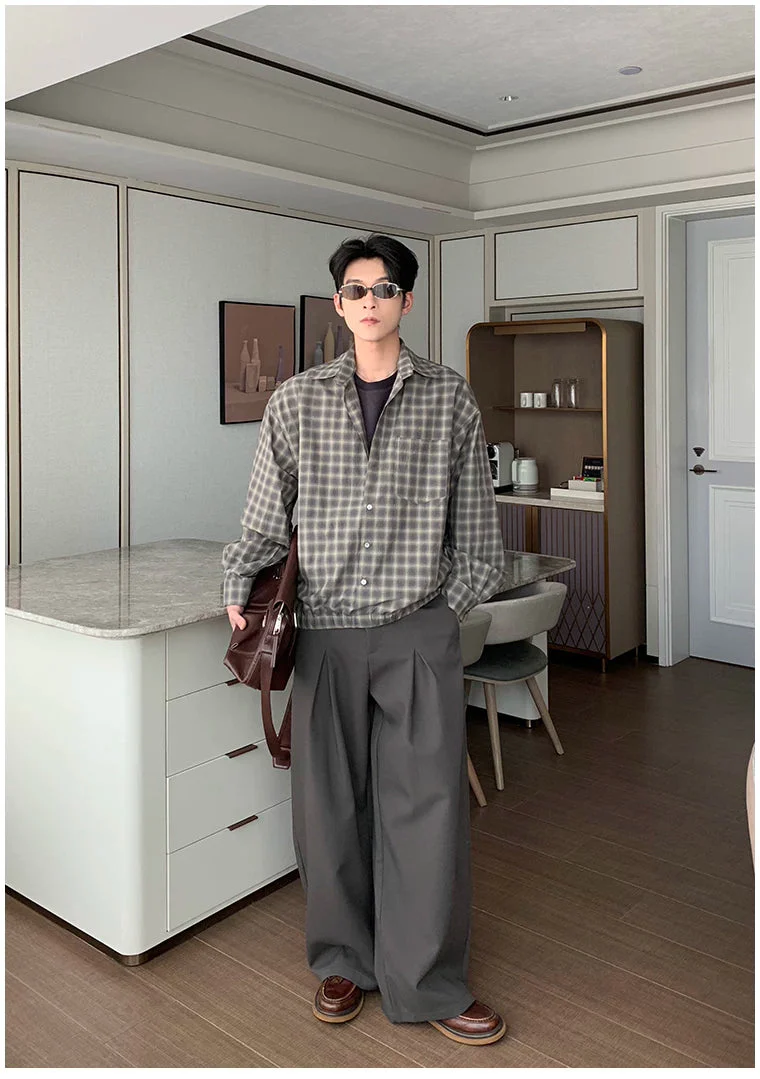 Cotton Plaid Long Sleeve Casual Shirt - Image 8