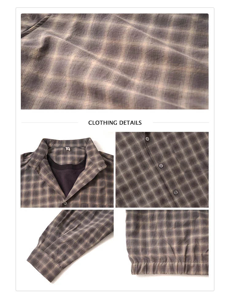 Cotton Plaid Long Sleeve Casual Shirt - Image 9