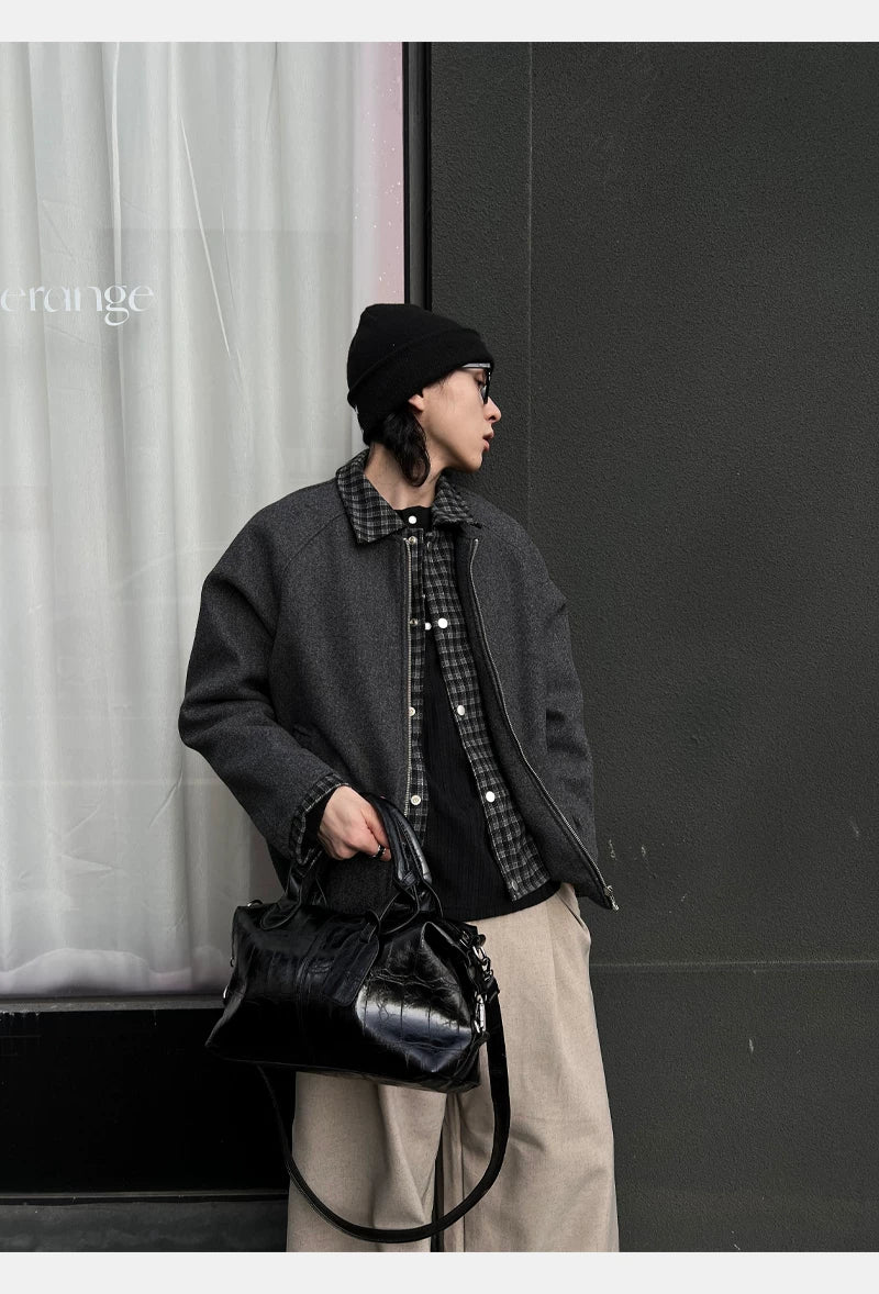 Crocodile Embossed Leather Boston Bag - Image 6