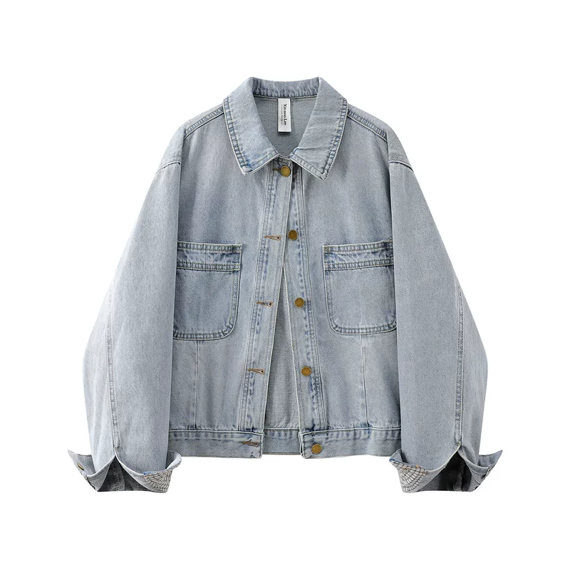 Cropped Vintage Denim Jacket - Image 3