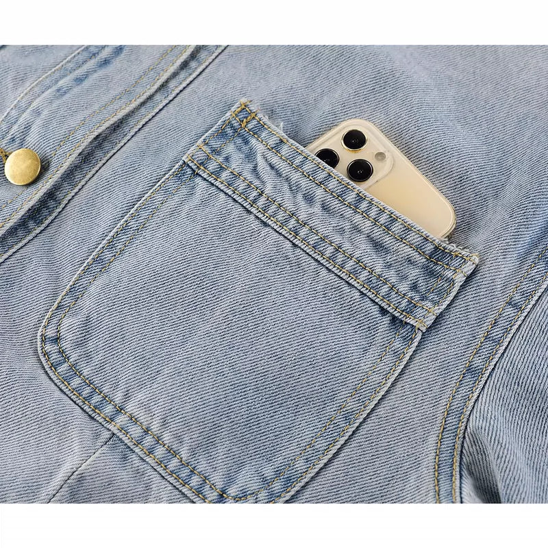 Cropped Vintage Denim Jacket - Image 5