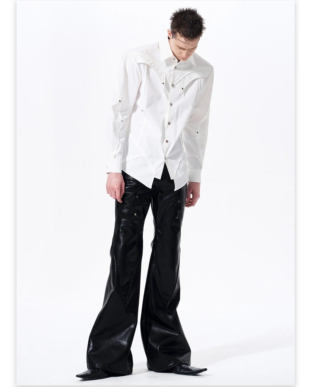 Deconstructed Button Long Sleeve Shirt - Image 6