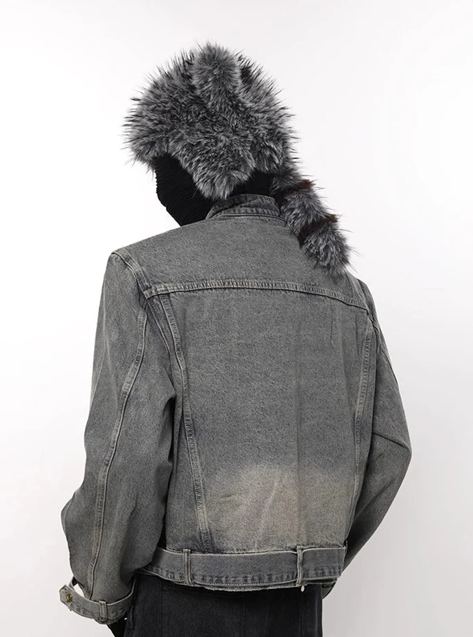 Patchwork Pleated Denim Jacket - Image 5