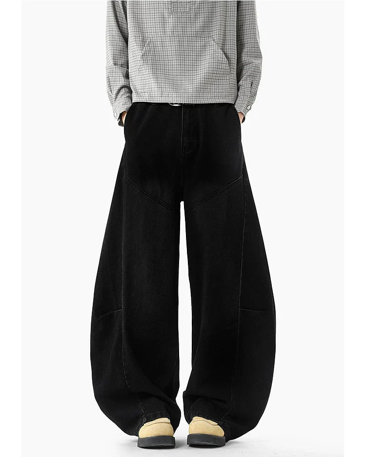 Deconstructed Patchwork Wide Leg Jeans - Image 6