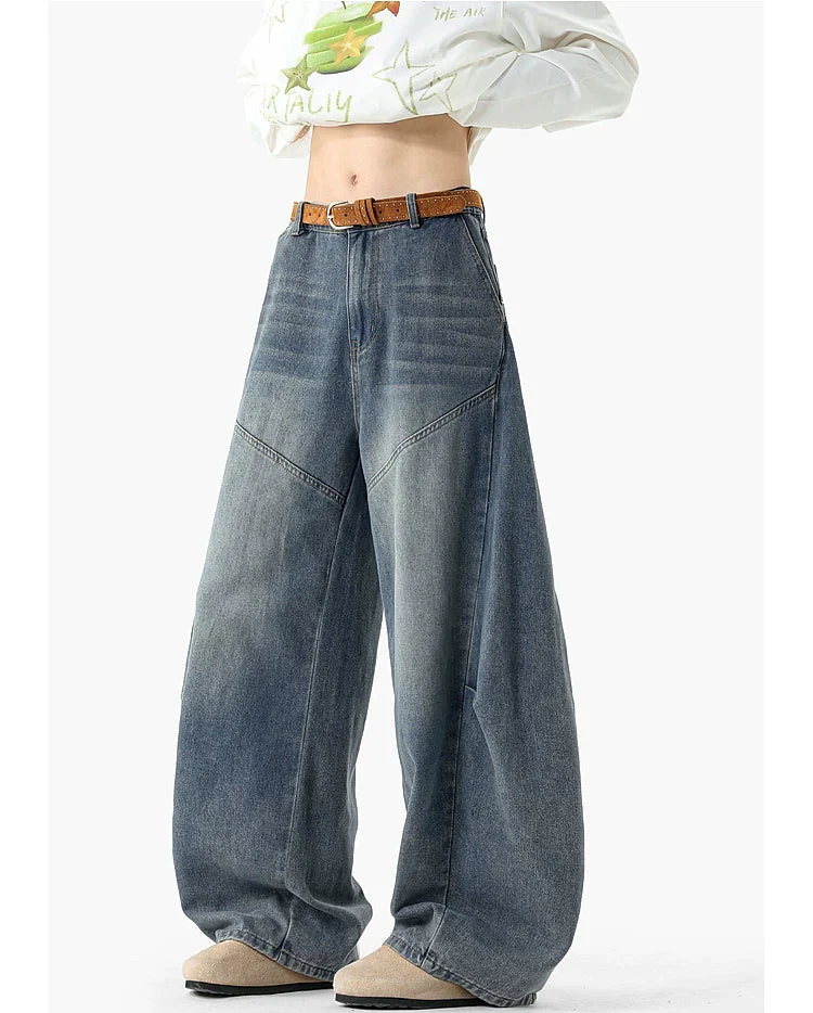 Deconstructed Patchwork Wide Leg Jeans - Image 7