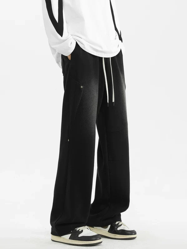 Deconstructed Patchwork Wide-Leg Sweatpants - Image 2