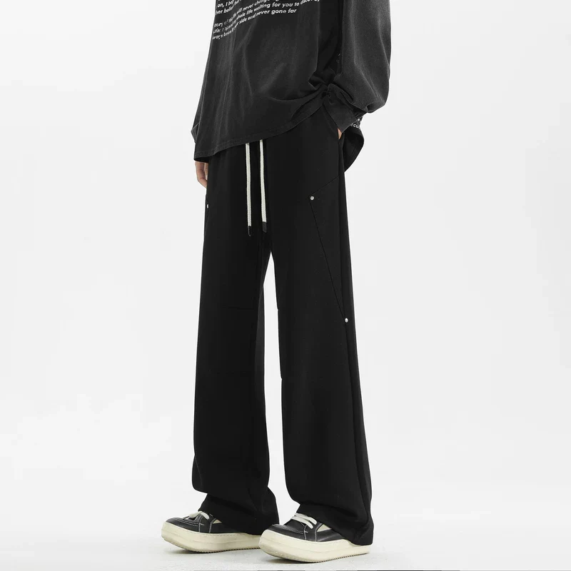 Deconstructed Patchwork Wide-Leg Sweatpants - Image 3