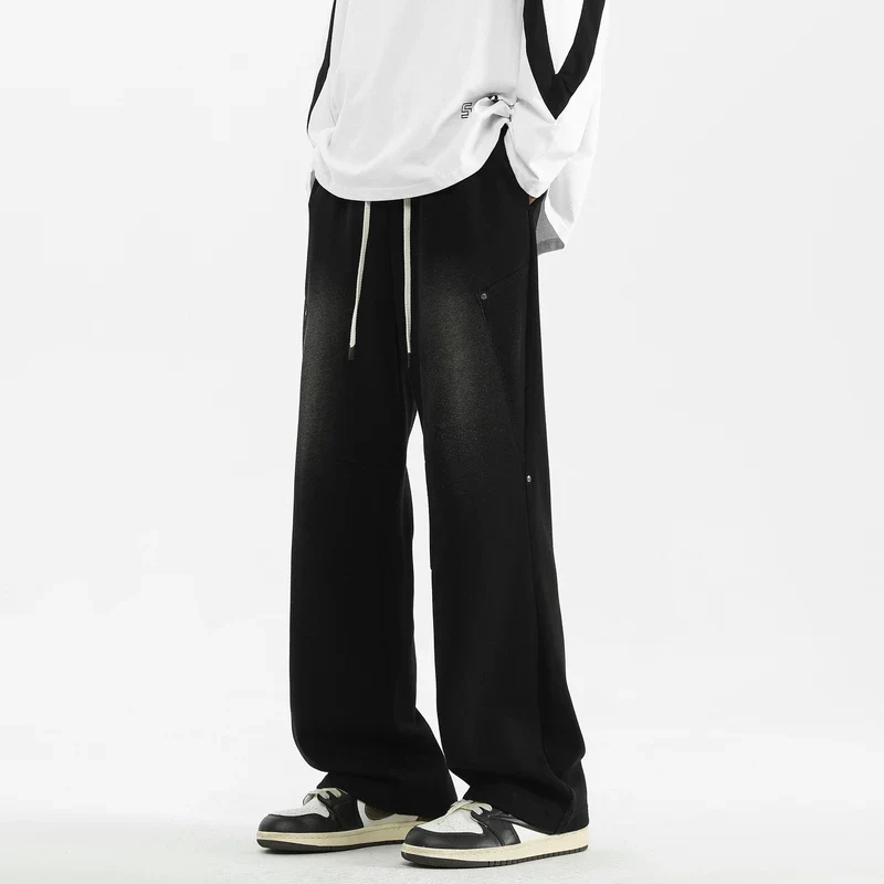 Deconstructed Patchwork Wide-Leg Sweatpants - Image 5
