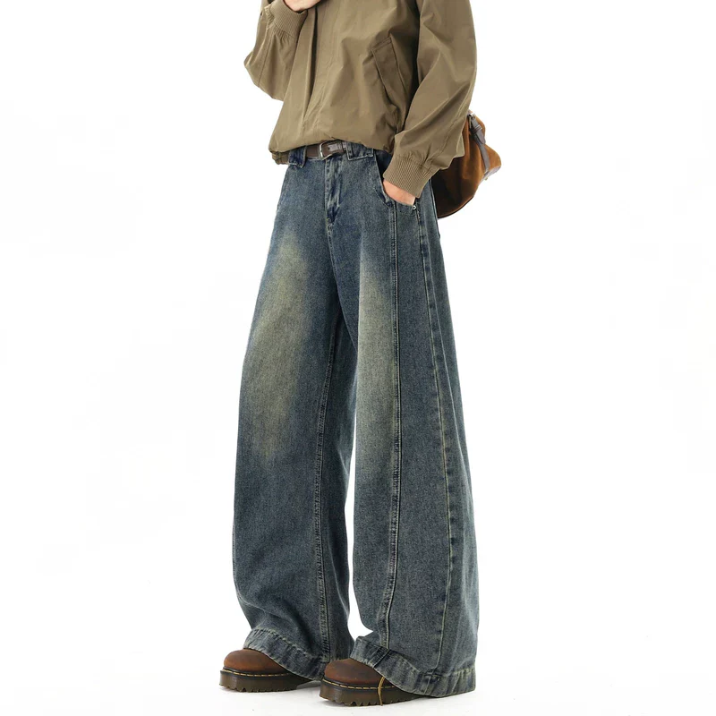 Deconstructed Wide Leg Patchwork Jeans