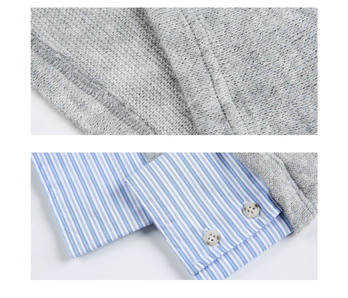 Deep V-Neck Faux Layered Shirt - Image 10