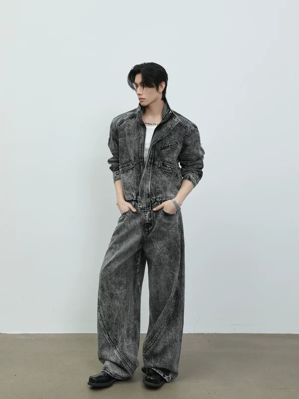 Denim Jacket and Wide Leg Pants - Image 4