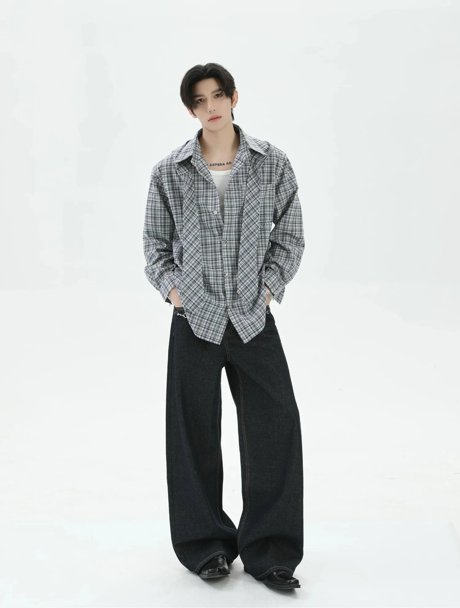 Detachable Hood Plaid Long-Sleeve Shirt - Image 8