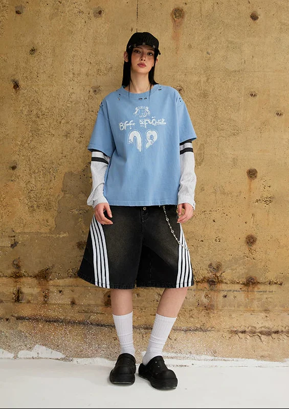 Distressed Layered Street Graphic T-Shirt - Image 6