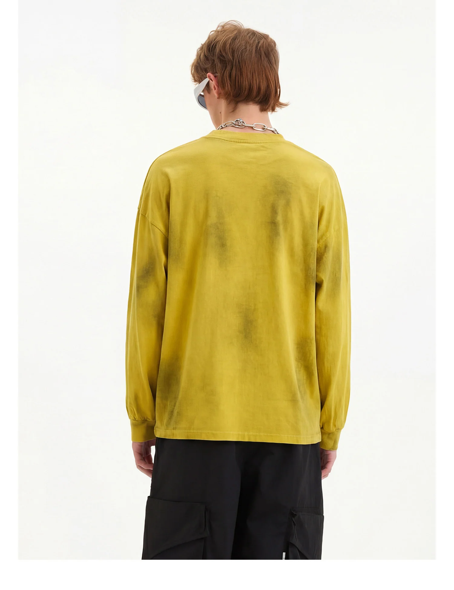 Distressed Letter Print Long Sleeve Pullover - Image 2