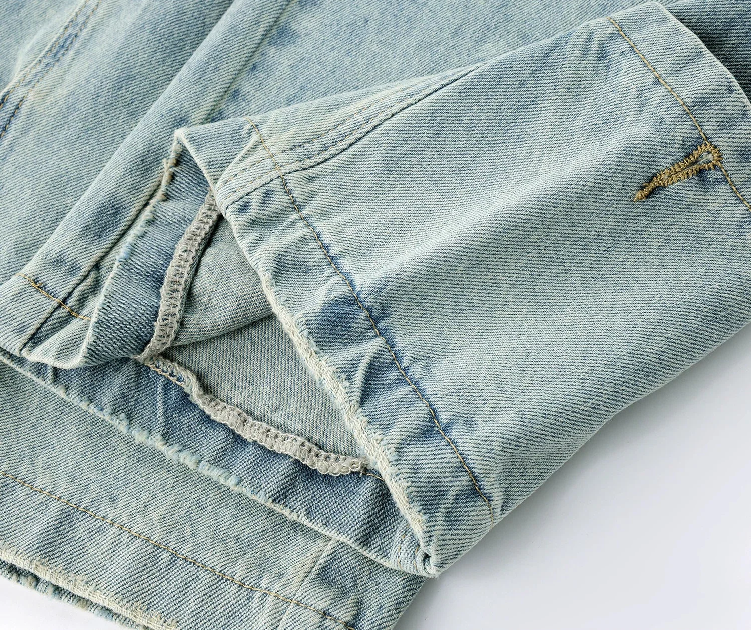 Distressed Low-Rise Denim Pants - Image 9