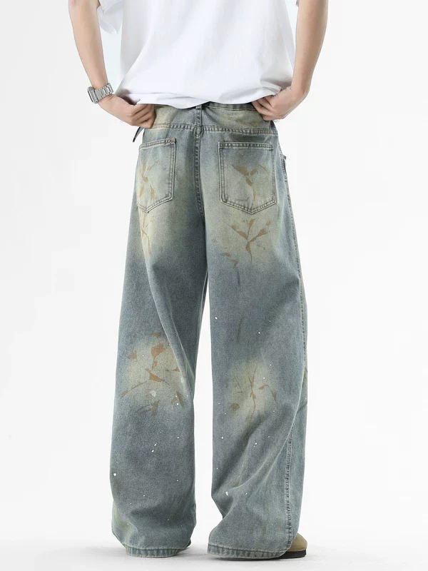 Distressed Washed Wide Leg Jeans - Image 3