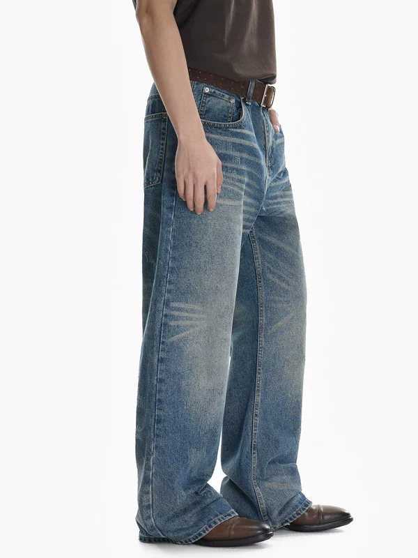 Distressed Whiskered Denim Pants - Image 2