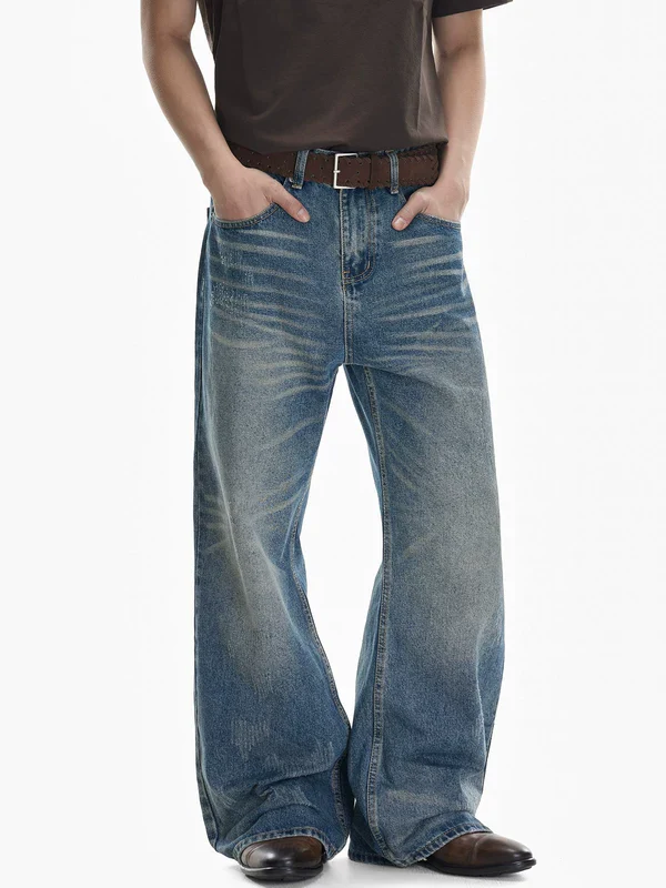 Distressed Whiskered Denim Pants - Image 3