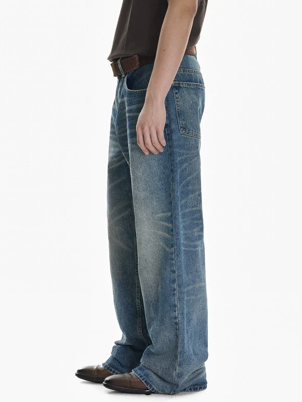 Distressed Whiskered Denim Pants - Image 4