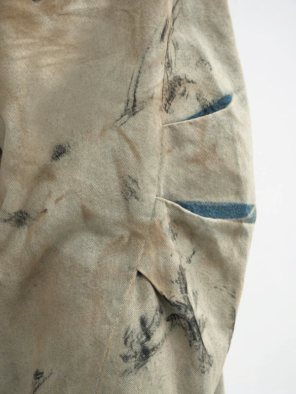 Distressed Wide-Leg Curved Denim Pants - Image 6
