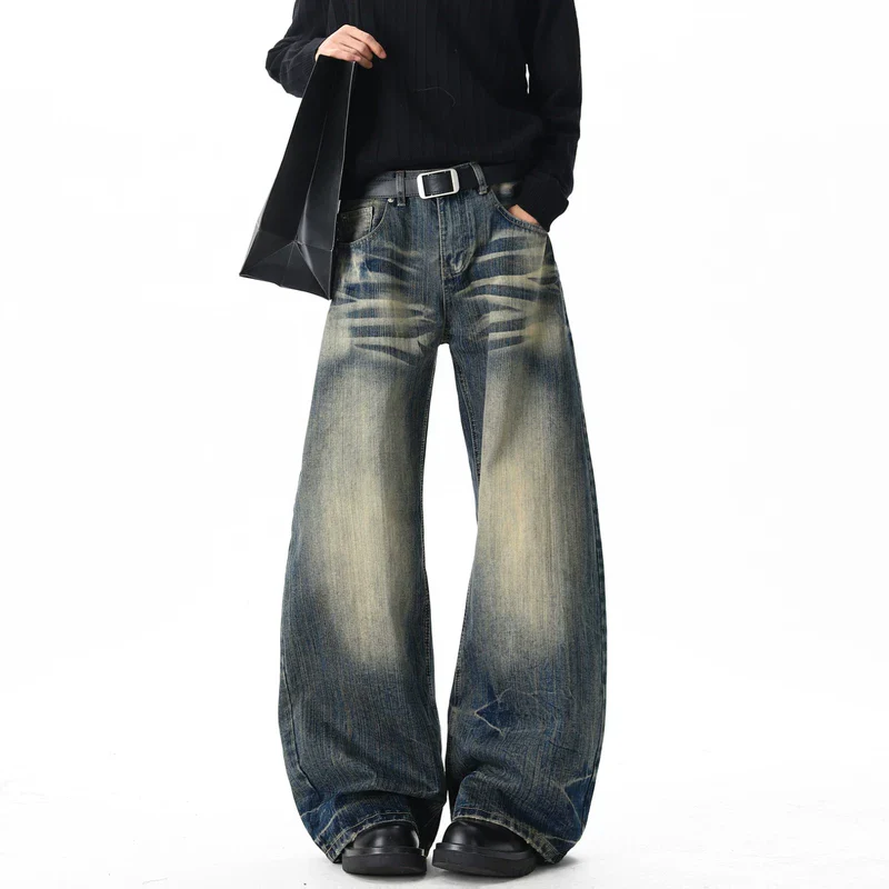 Distressed Wide Leg Retro Jeans - Image 2