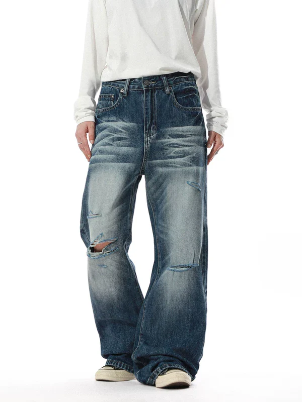 Distressed Wide-Leg Ripped Jeans - Image 4
