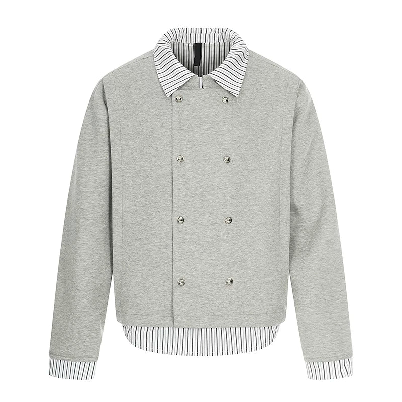 Double-Breasted Stand Collar Short Jacket - Image 8
