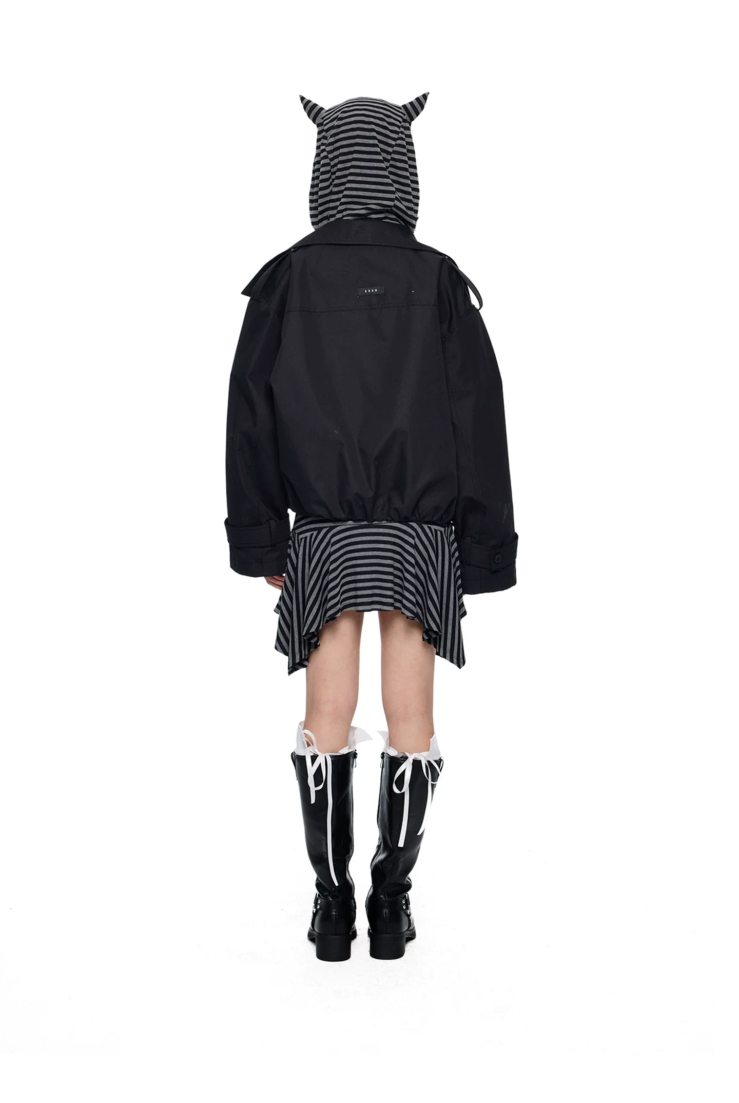 Double-Breasted Stand Collar Trench Jacket - Image 9