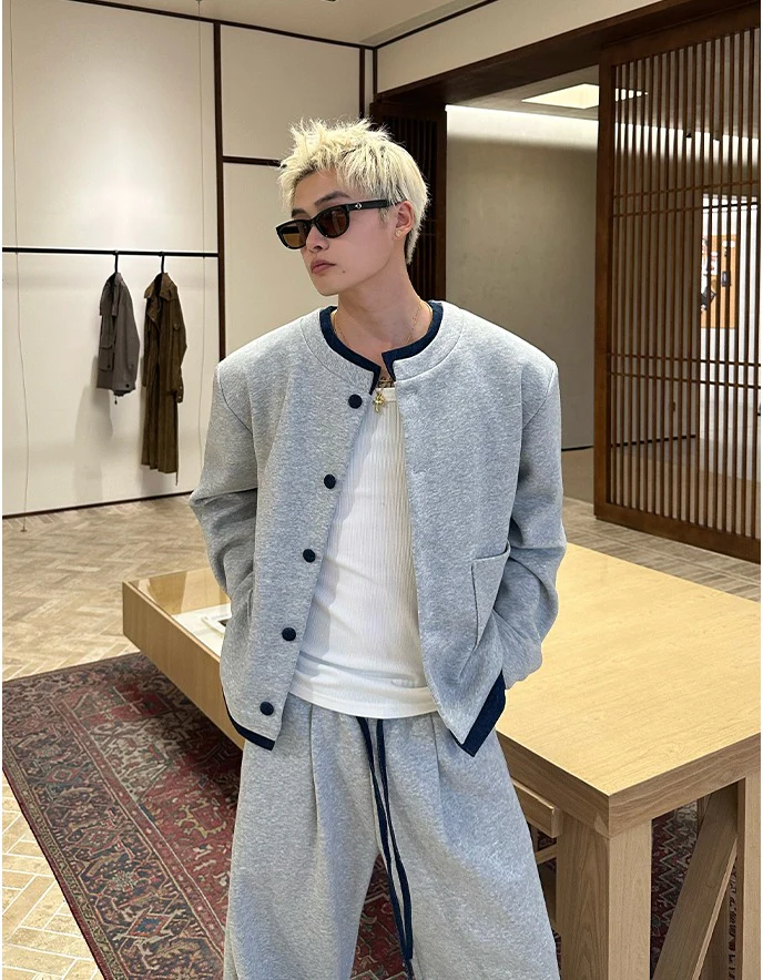 Double-Layer Collar Cardigan and Pants - Image 6