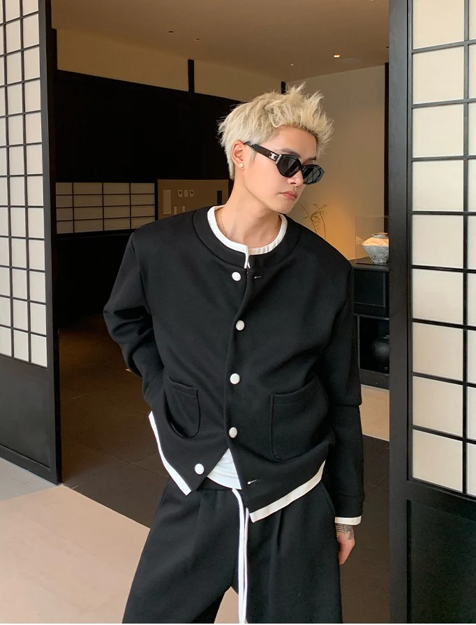 Double-Layer Collar Cardigan and Pants - Image 8