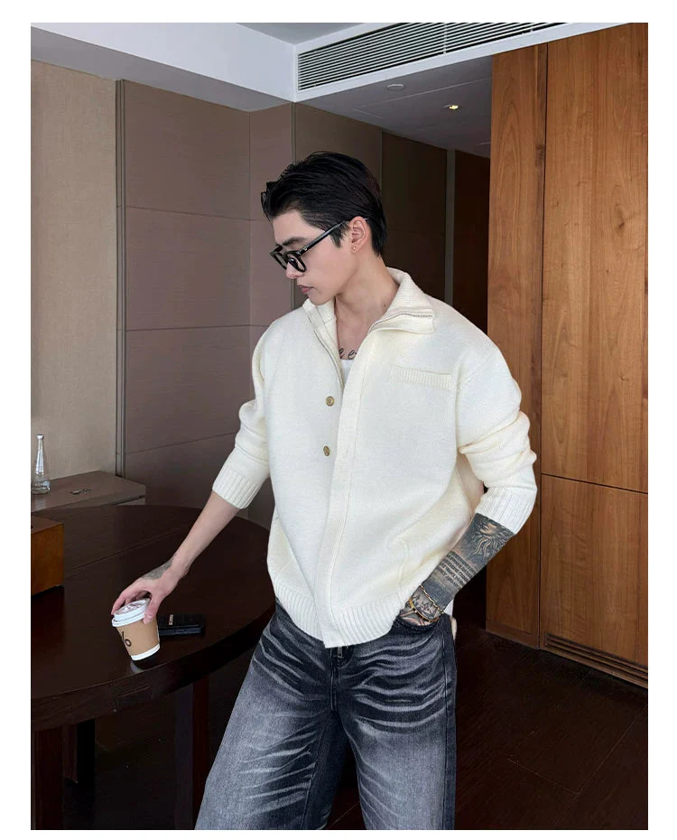 Double Zipper Knit Cardigan Sweater - Image 8