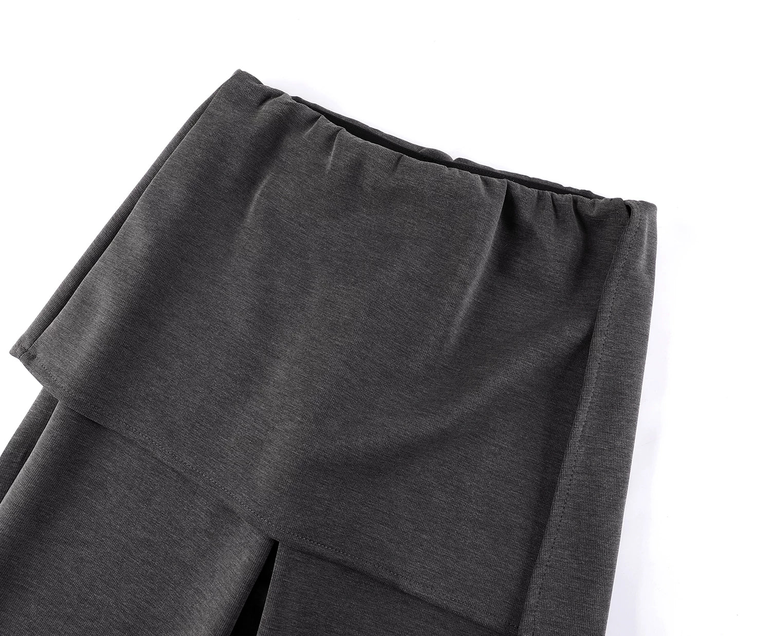 Draped Overlay Waist Elastic Flare Pants - Image 8