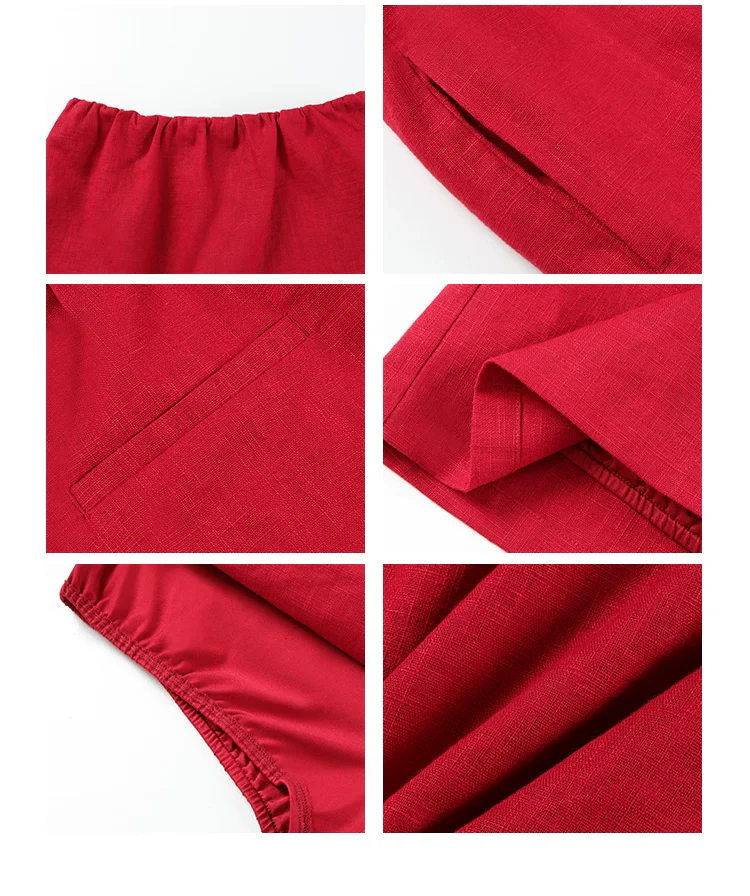 Elastic Waist Ramie Bodycon Mini Skirt - Image 10