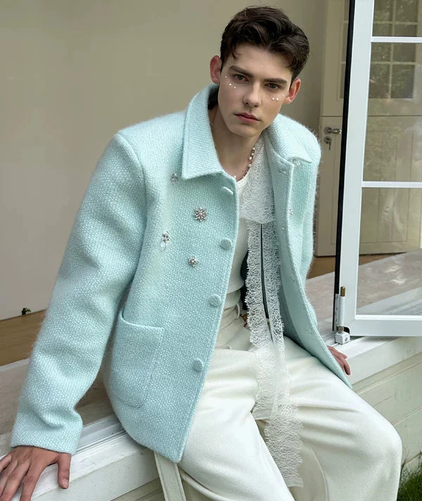 Embellished Wool Blend Casual Jacket - Image 2