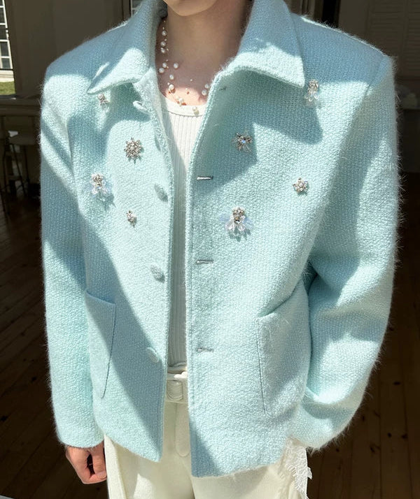 Embellished Wool Blend Casual Jacket - Image 6