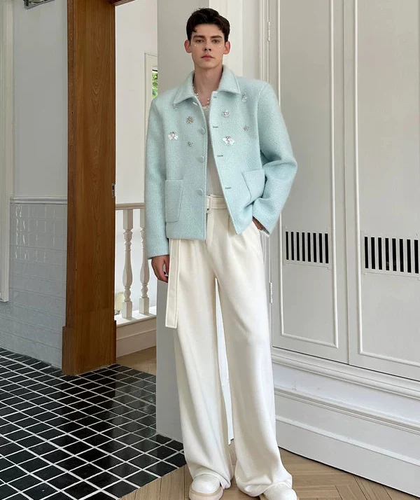 Embellished Wool Blend Casual Jacket - Image 8
