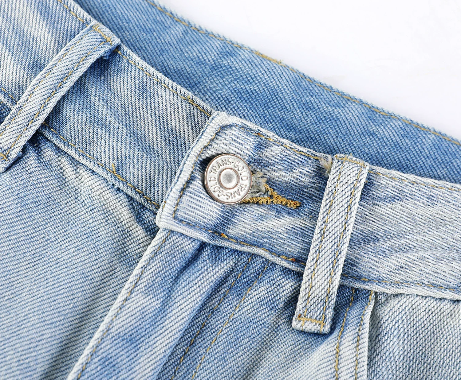 Embroidered Floral Wide Leg Denim Pants - Image 5