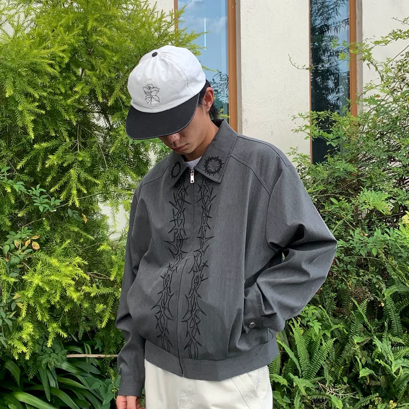 Embroidered Workwear Zip Jacket