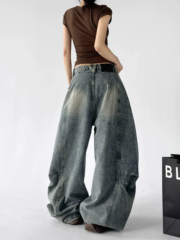 Extreme Wide-Leg Distressed Denim Pants - Image 2