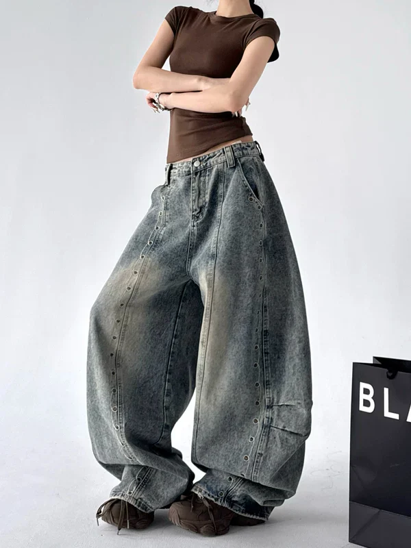 Extreme Wide-Leg Distressed Denim Pants - Image 3