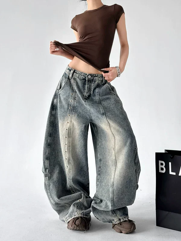 Extreme Wide-Leg Distressed Denim Pants - Image 4