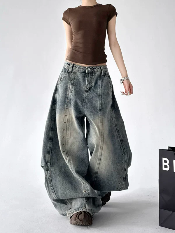Extreme Wide-Leg Distressed Denim Pants - Image 5