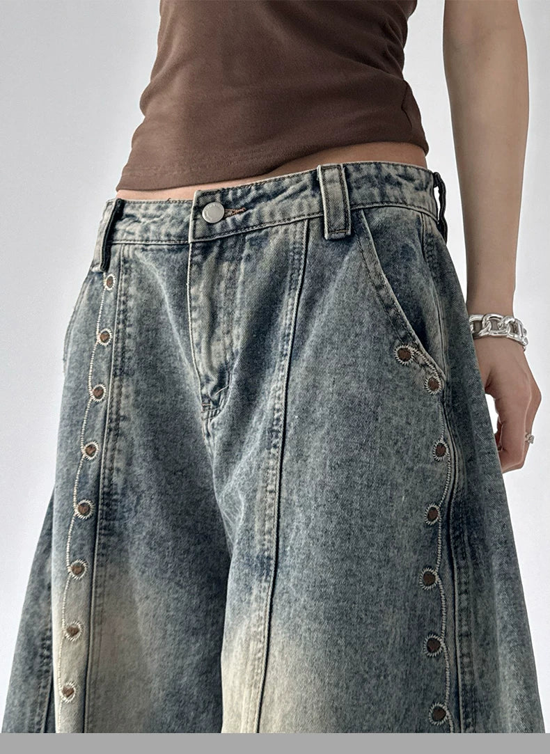 Extreme Wide-Leg Distressed Denim Pants - Image 7
