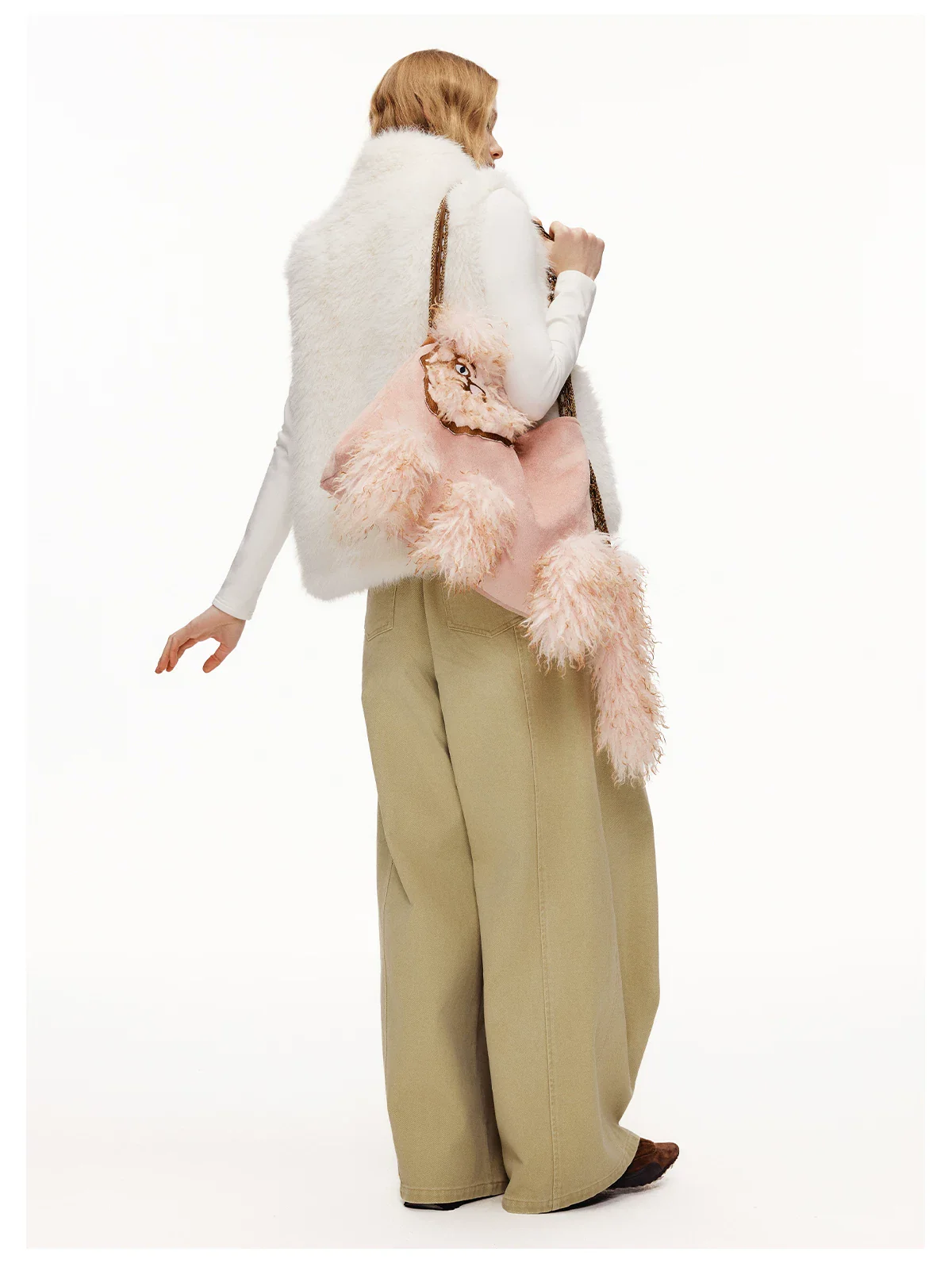 Faux Fur 3D Cat Suede Tote Bag - Image 8