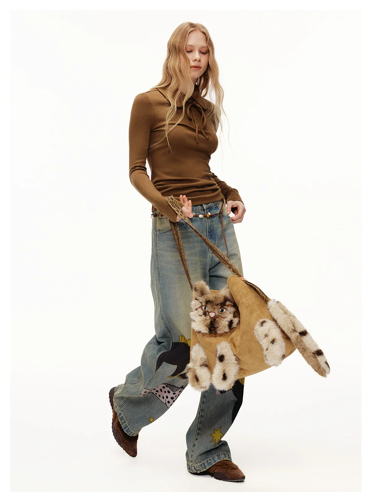 Faux Fur 3D Cat Suede Tote Bag - Image 9
